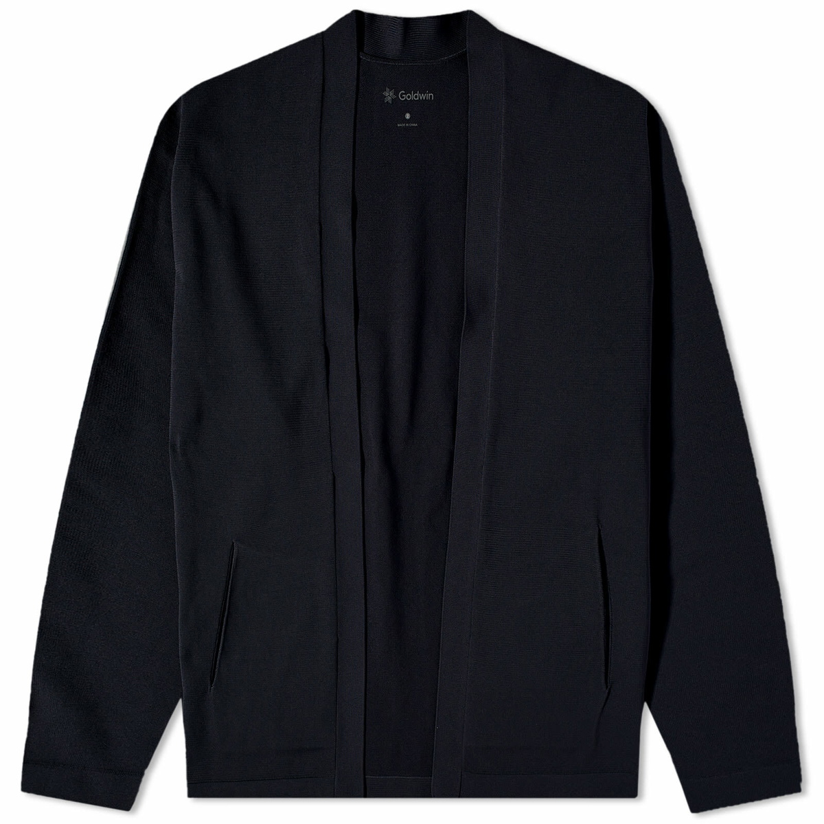 Goldwin Men's V-Neck Zip Down Cardigan in Black Goldwin