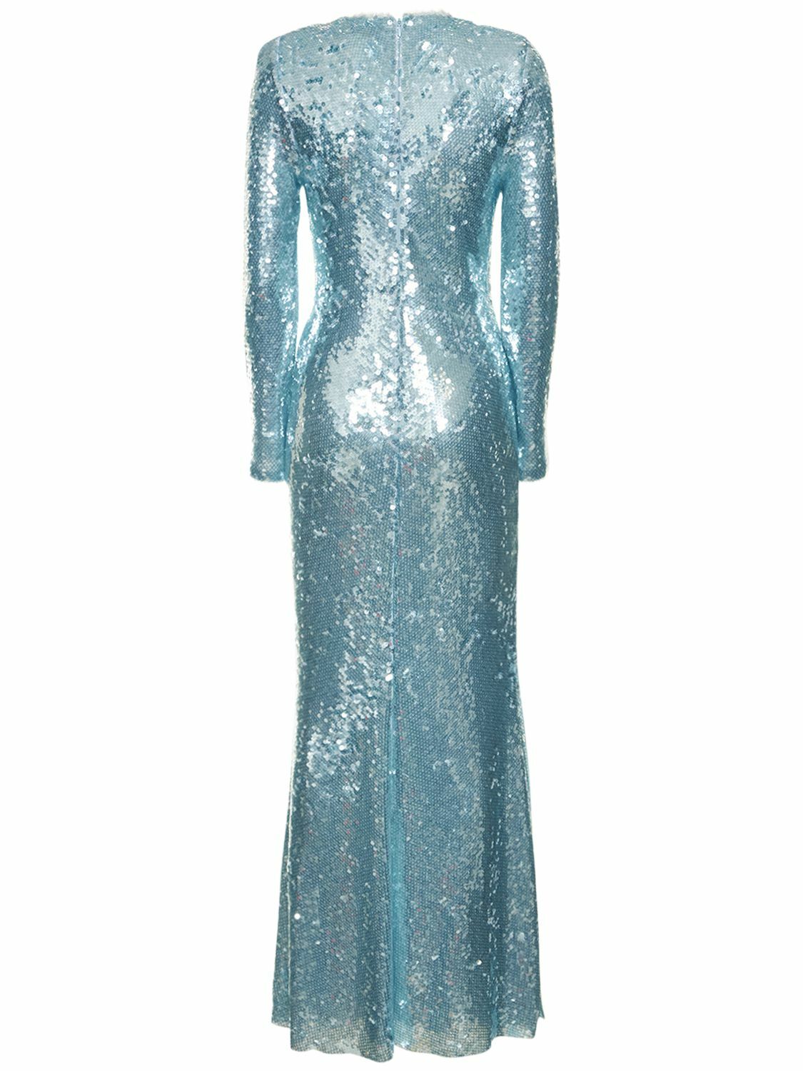 SELF-PORTRAIT - Sequined Jersey Midi Dress Self-Portrait