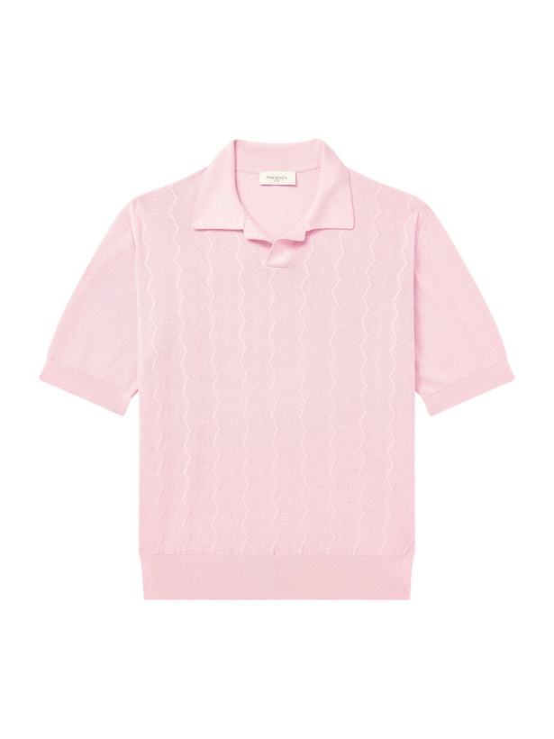Photo: PIACENZA 1733 - Knitted Silk and Cotton-Blend Polo Shirt - Pink