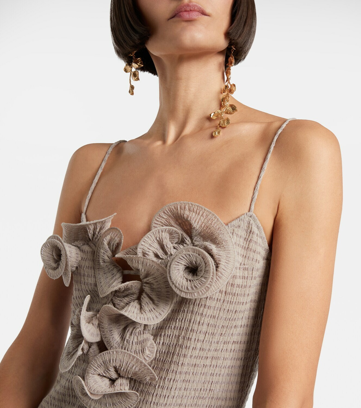 Magda Butrym Floral-appliqué midi dress
