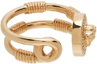 Versace Gold Medusa Safety Pin Ring