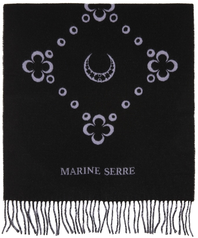 Photo: Marine Serre Black & Purple Monogram Scarf