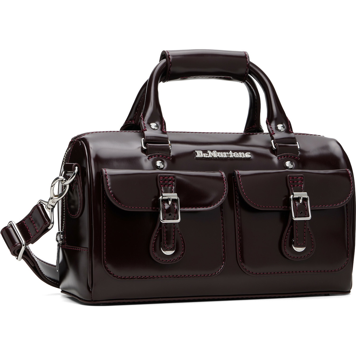 Dr. Martens Burgundy Top Handle Rub Off Leather Bag