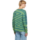Eckhaus Latta Green and Blue Lapped Long Sleeve T-Shirt