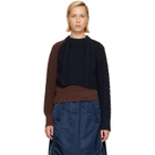 sacai Brown Cotton Cashmere Knit Sweater