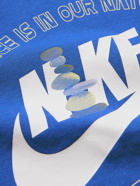 Nike - Sportswear Printed Cotton-Jersey T-Shirt - Blue