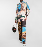 JW Anderson - Printed satin straight pants