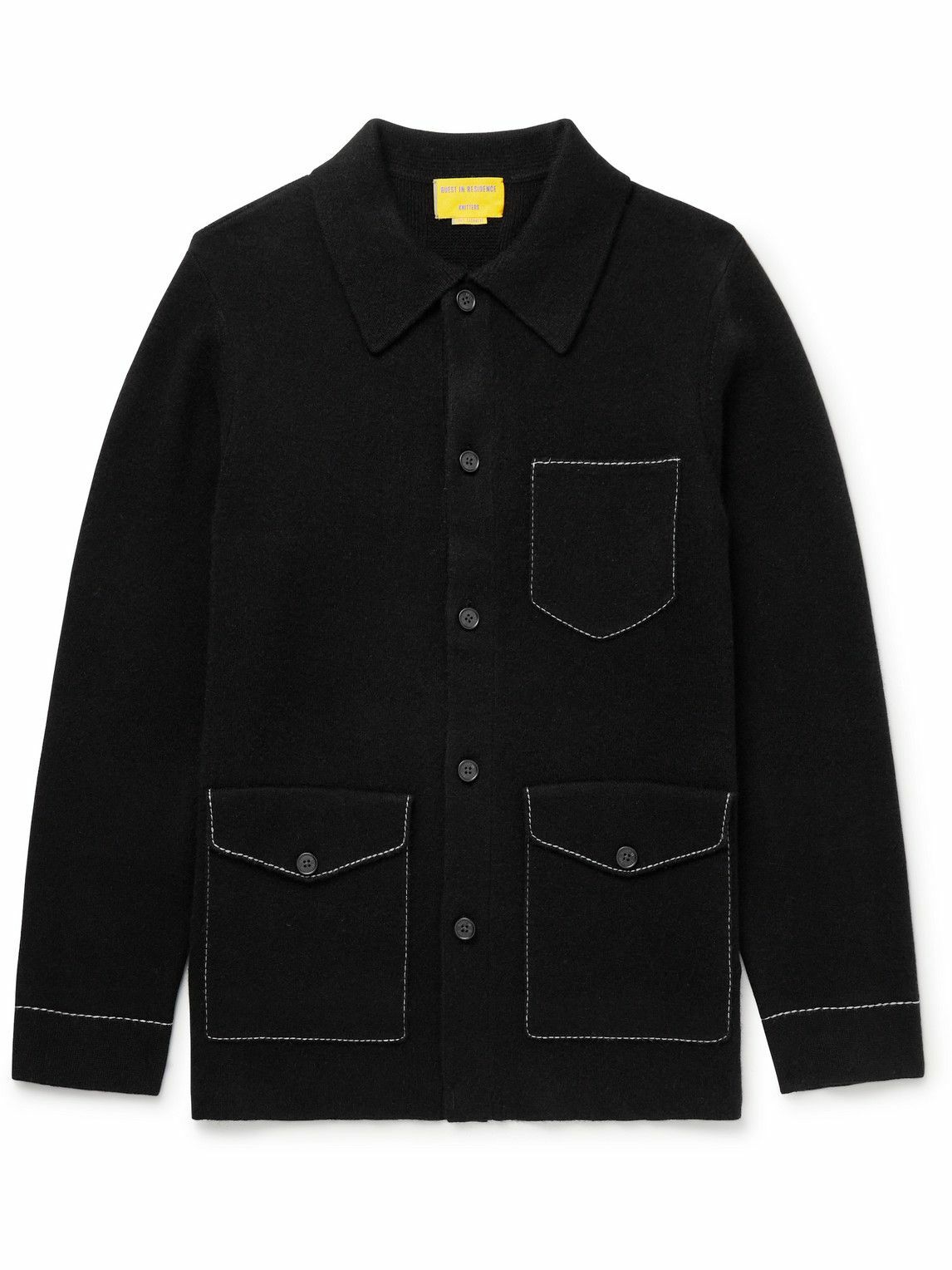 Guest In Residence - Industry Topstitched Cashmere Jacket - Black