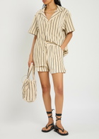 Bongusta Naram Striped Terry Shorts Cream