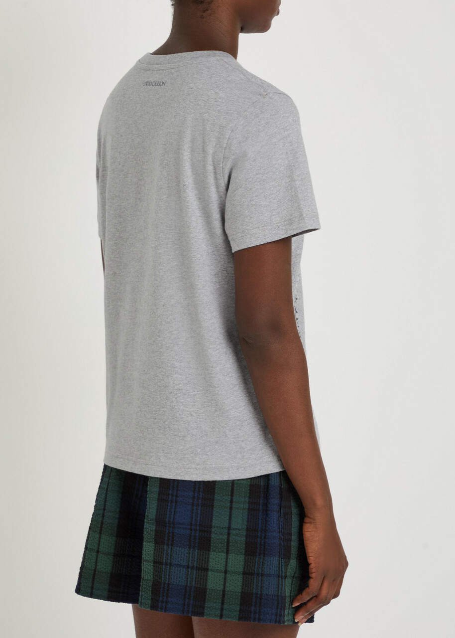 JW Anderson Star-appliquéd Cotton T-shirt Grey