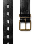 Bleu de Chauffe - Fred 4cm Black Leather Belt - Black
