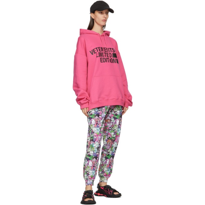 VETEMENTS Pink Limited Edition Big Logo Hoodie Vetements
