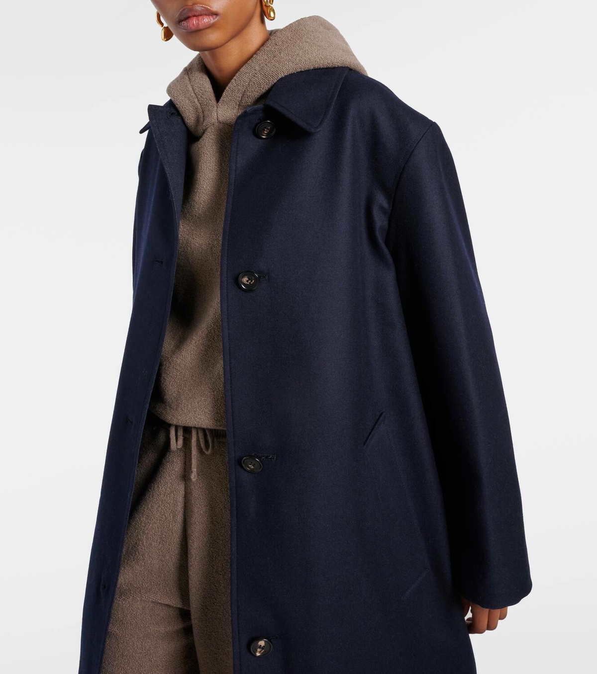 Loro Piana Yudaki wool, cotton, and cashmere coat Loro Piana
