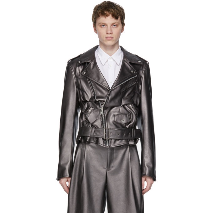 Photo: Comme des Garcons Homme Plus Silver Faux-Leather Jacket