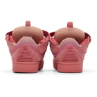 Lanvin Pink Monochrome Suede Curb Sneakers
