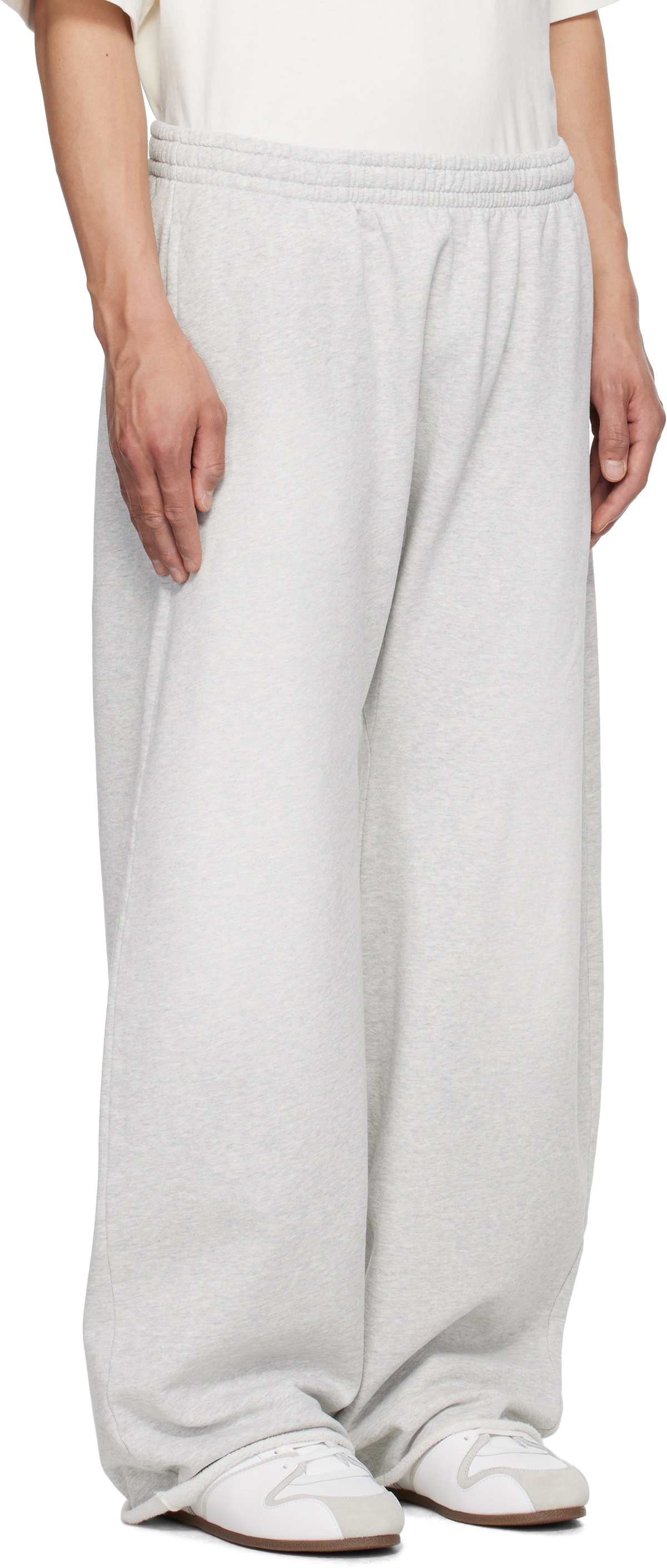 Alexander Wang Gray Logo Oversized Cotton Terry Sweatpants