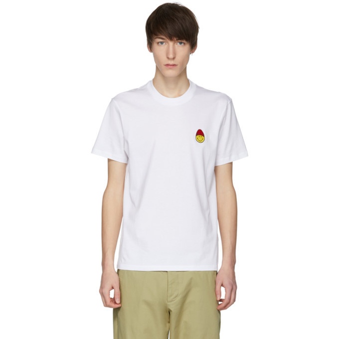 Photo: AMI Alexandre Mattiussi White Limited Edition Smiley Edition Patch T-Shirt