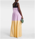 Plan C Colorblocked cotton maxi dress