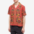 Bode Men's Floribunda Vacation Shirt in Red Multi