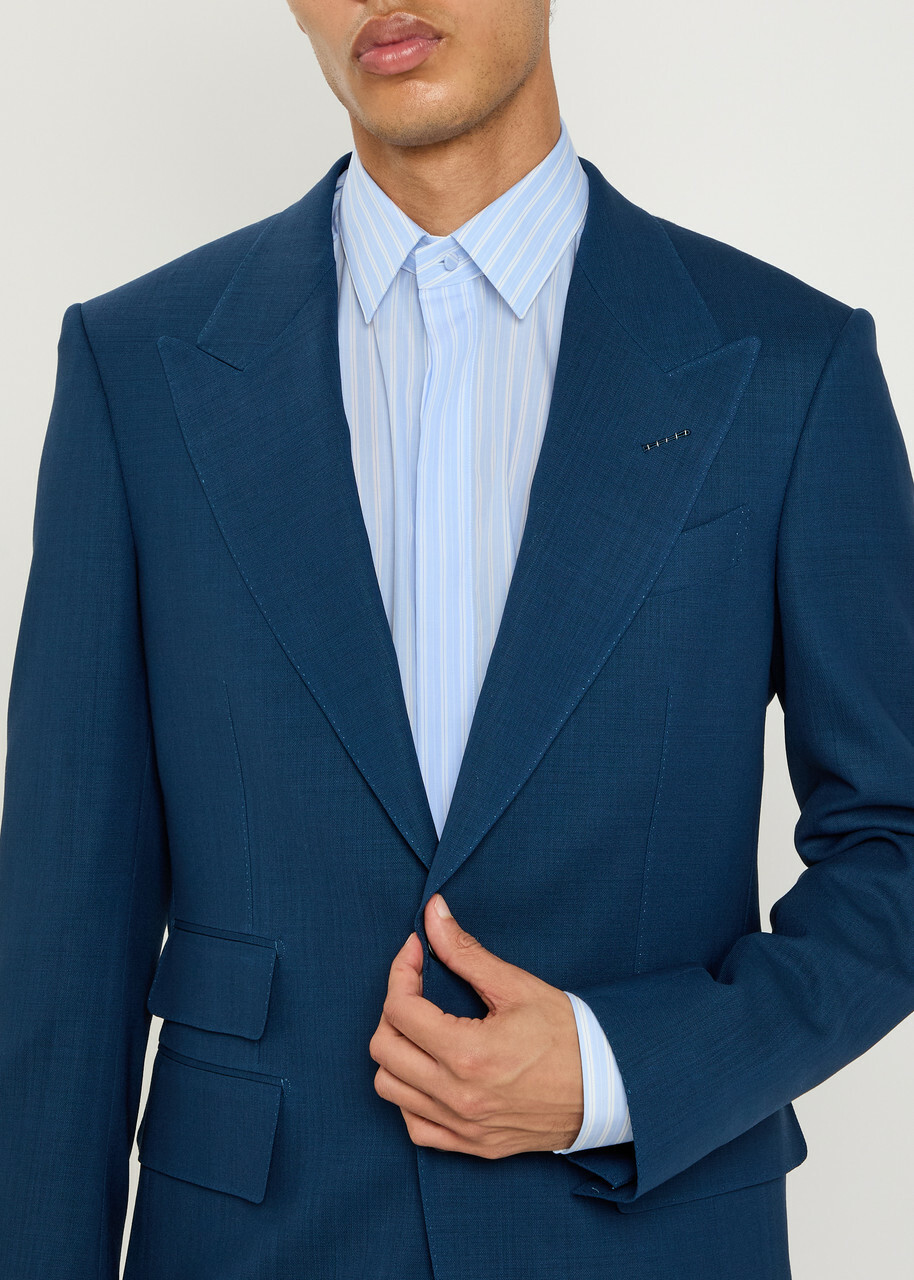 Tom Ford Striped Cotton Shirt Light Blue