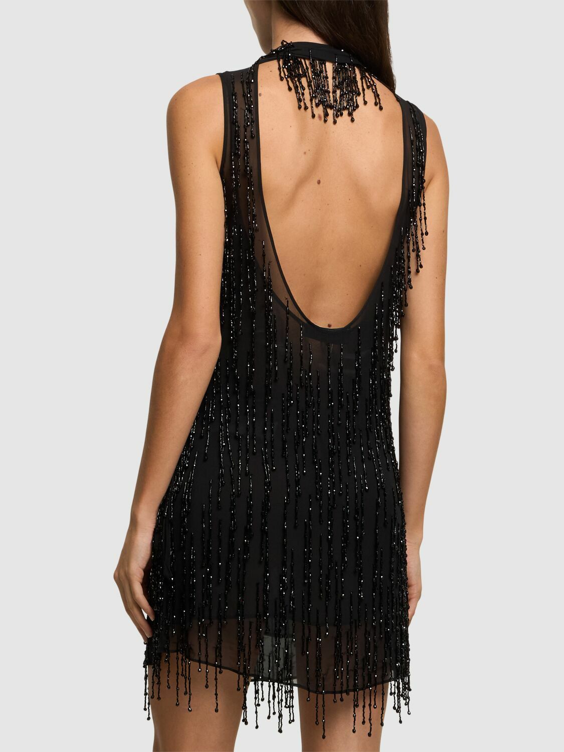 BLUMARINE Beaded Georgette Midi Dress Blumarine