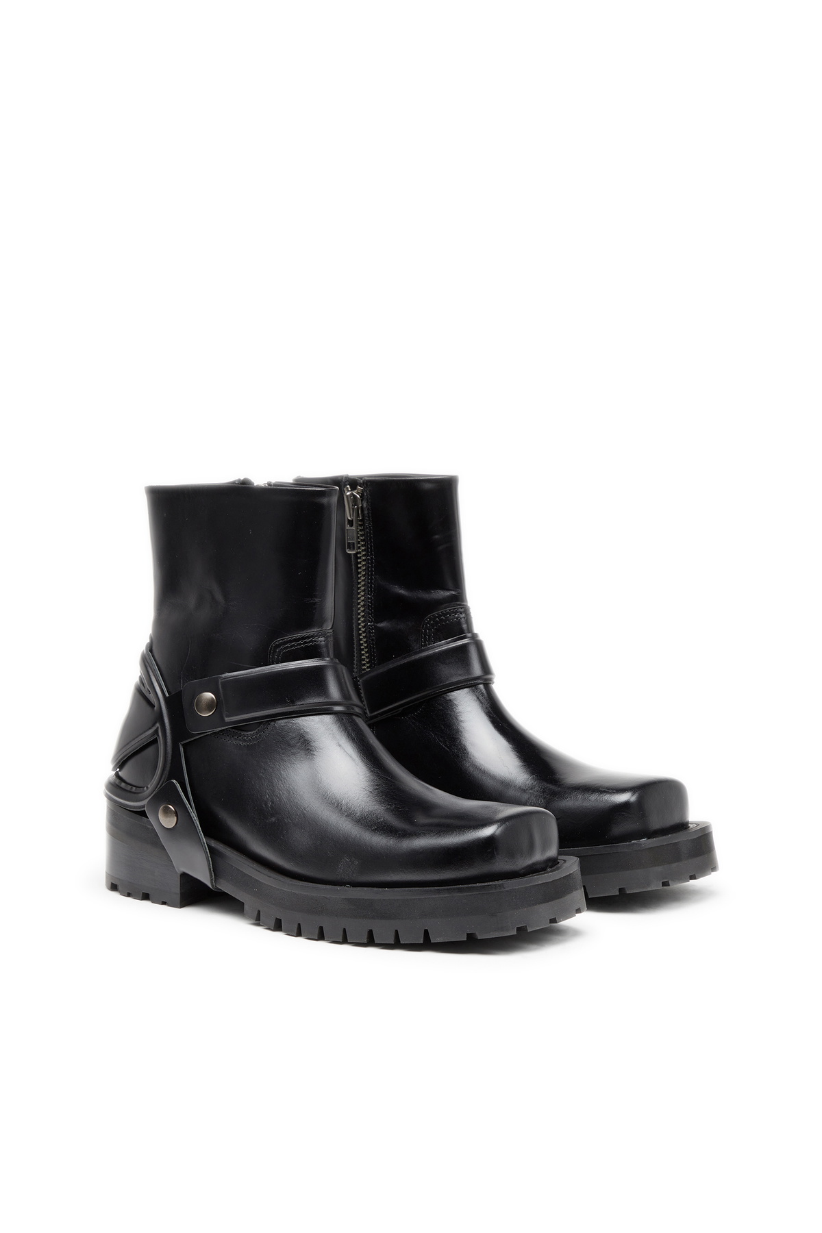 Diesel D-Texan-Harness boots in polished leather - Boots Mens in