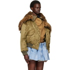 August Barron Khaki Triple Bomber Jacket
