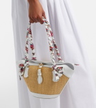 Dolce&Gabbana Capri Medium leather-trimmed raffia tote bag