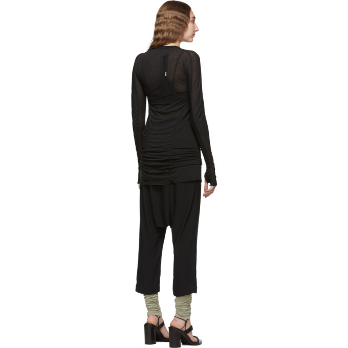 Boris Bidjan Saberi Black Object-Dyed Long Sleeve Short Dress