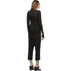 Boris Bidjan Saberi Black Object-Dyed Long Sleeve Short Dress