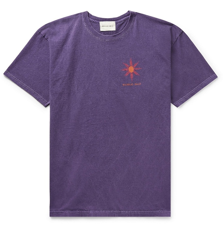 Photo: Nicholas Daley - Cosmic Sun Printed Cotton-Jersey T-Shirt - Purple