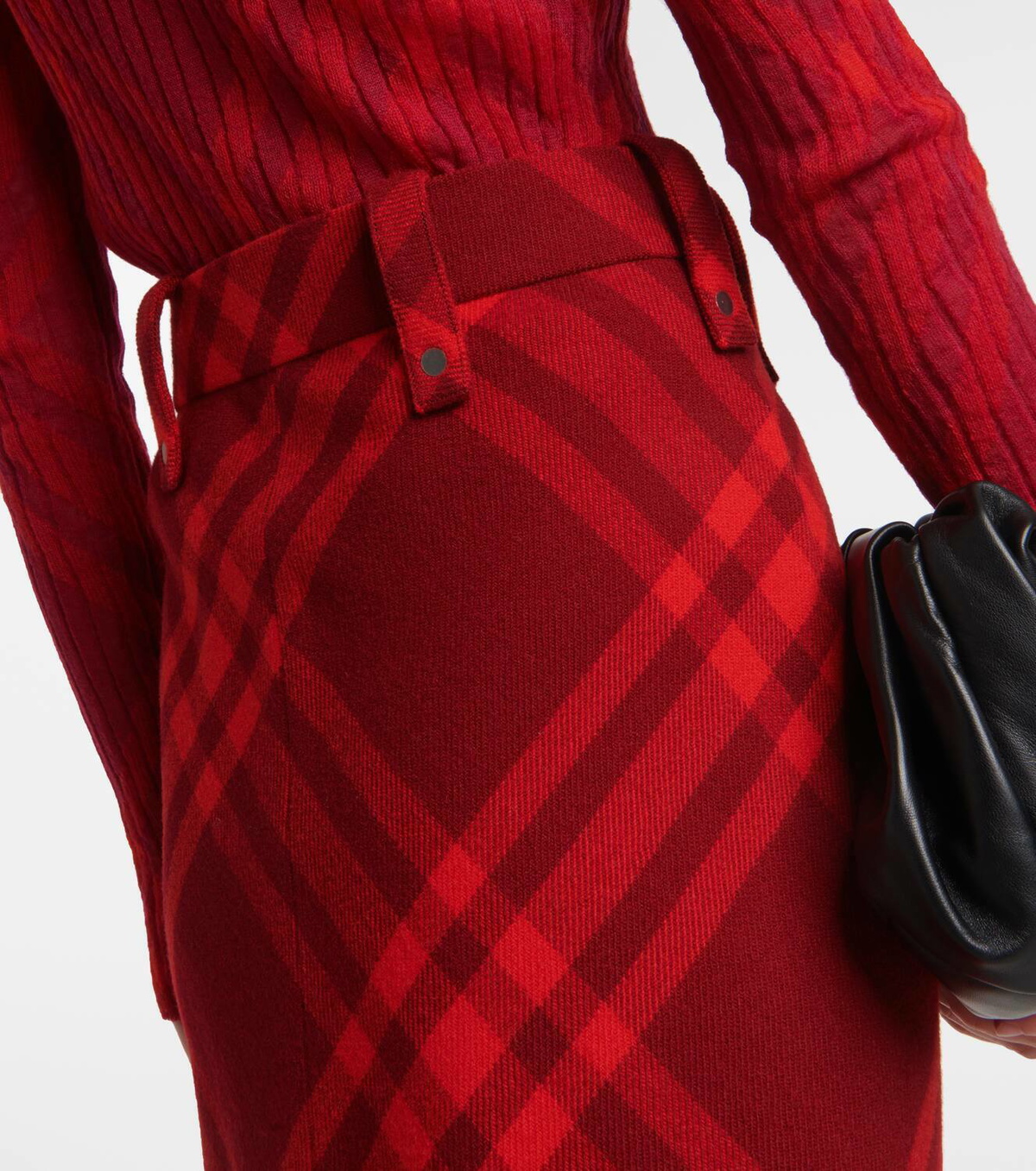 Burberry Check Wool Blend Skirt With Pleats 8093010 C1213 main image 1