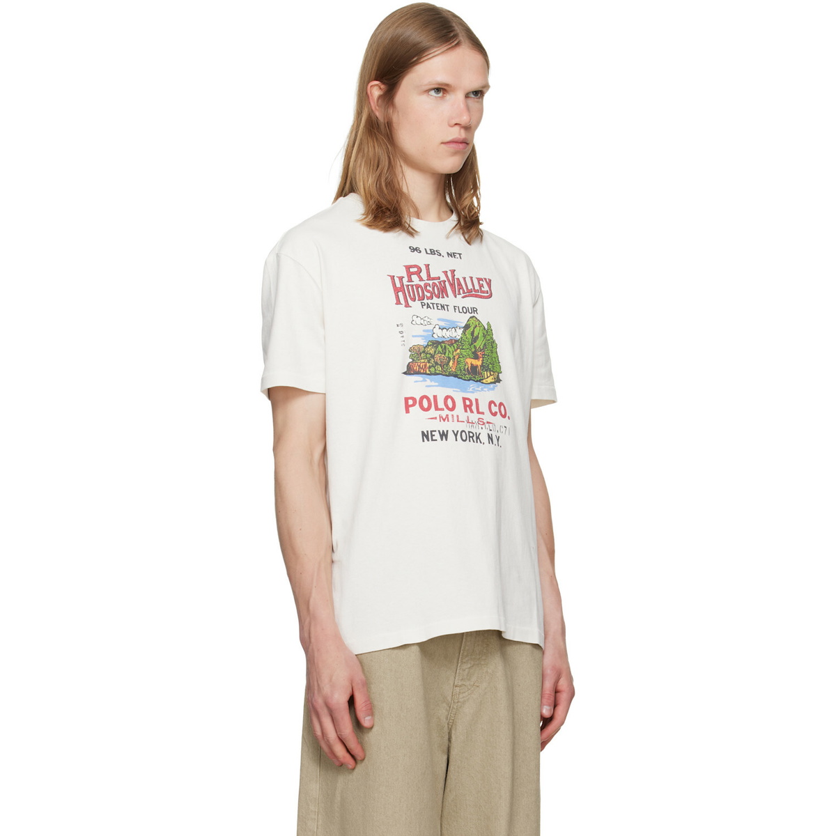Polo Ralph Lauren Off-White Classic Fit Jersey Graphic T-shirt