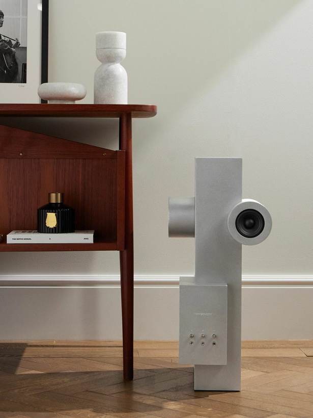 Photo: TRANSPARENT SPEAKER - Brutalist Recycled-Aluminium Speaker