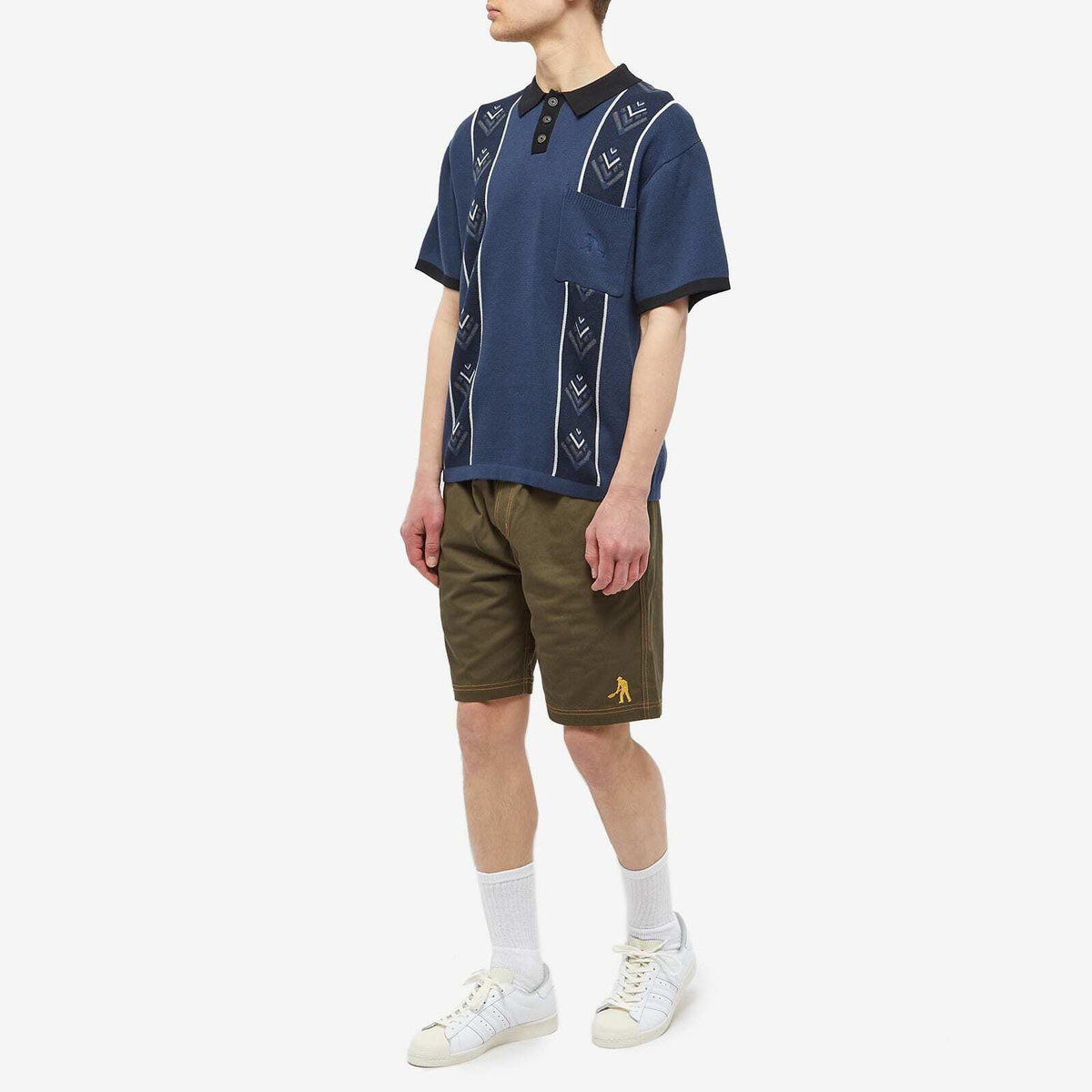 Pass~Port Men's Haven Knitted Polo Shirt in Navy