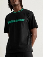 Wales Bonner - Logo-Appliquéd Organic Cotton-Jersey T-Shirt - Black