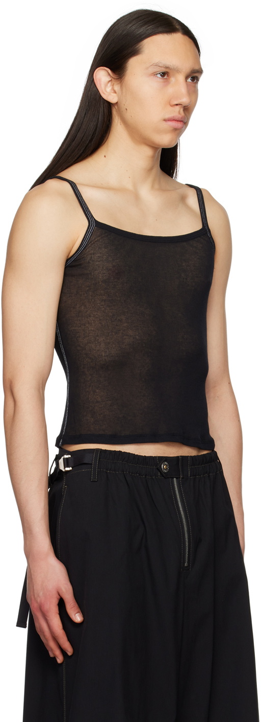 Dion Lee Black Semi-Sheer Tank Top