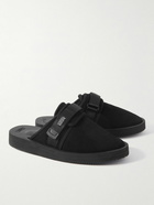 Suicoke - ZAVO-VS Webbing-Trimmed Suede Mules - Black