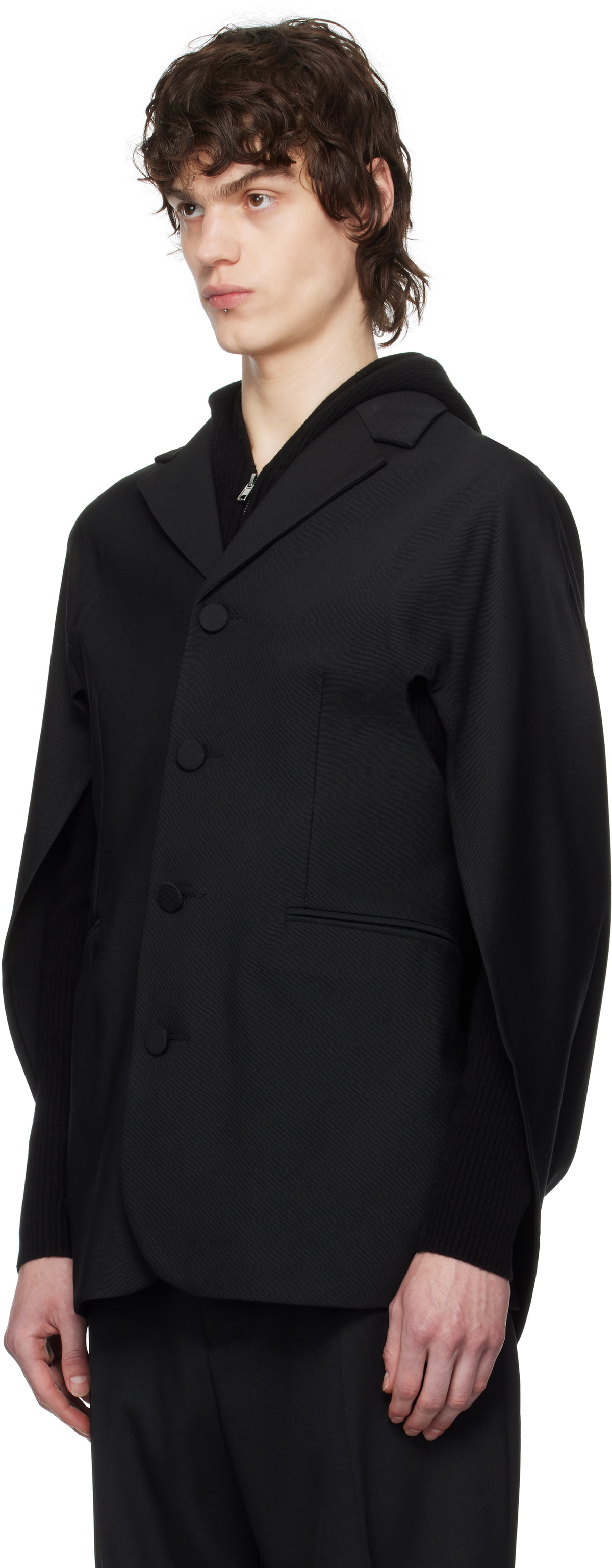 AARON ESH Black Draped Back Blazer