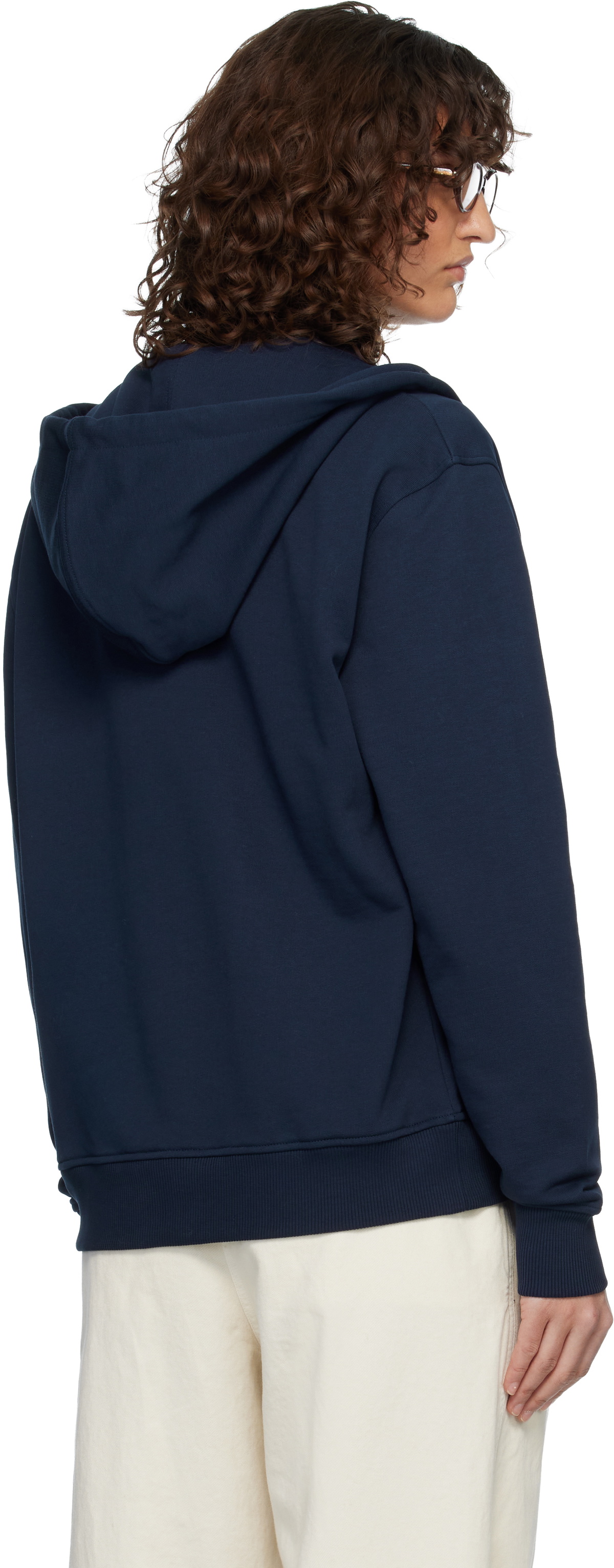 AMI Paris Navy Ami de Coeur Zipped Hoodie