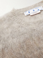 Off-White - Dégradé Brushed Mohair-Blend Sweater - Gray