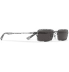 Balenciaga - Rectangle-Frame Logo-Print Acetate Sunglasses - White