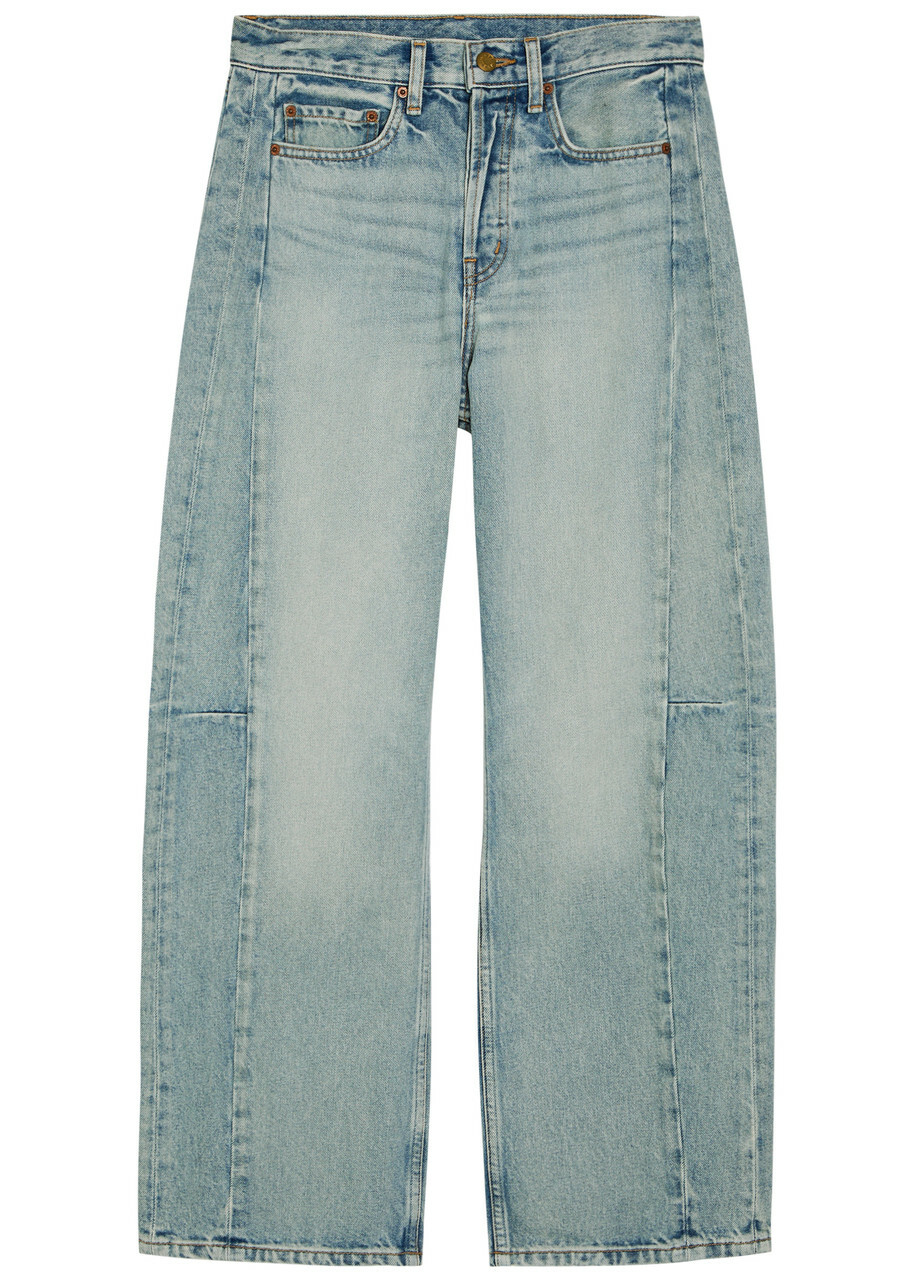 B Sides Slim Lasso Structured Barrel-leg Jeans Blue