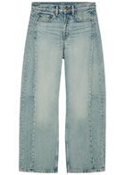 B Sides Slim Lasso Structured Barrel-leg Jeans Blue