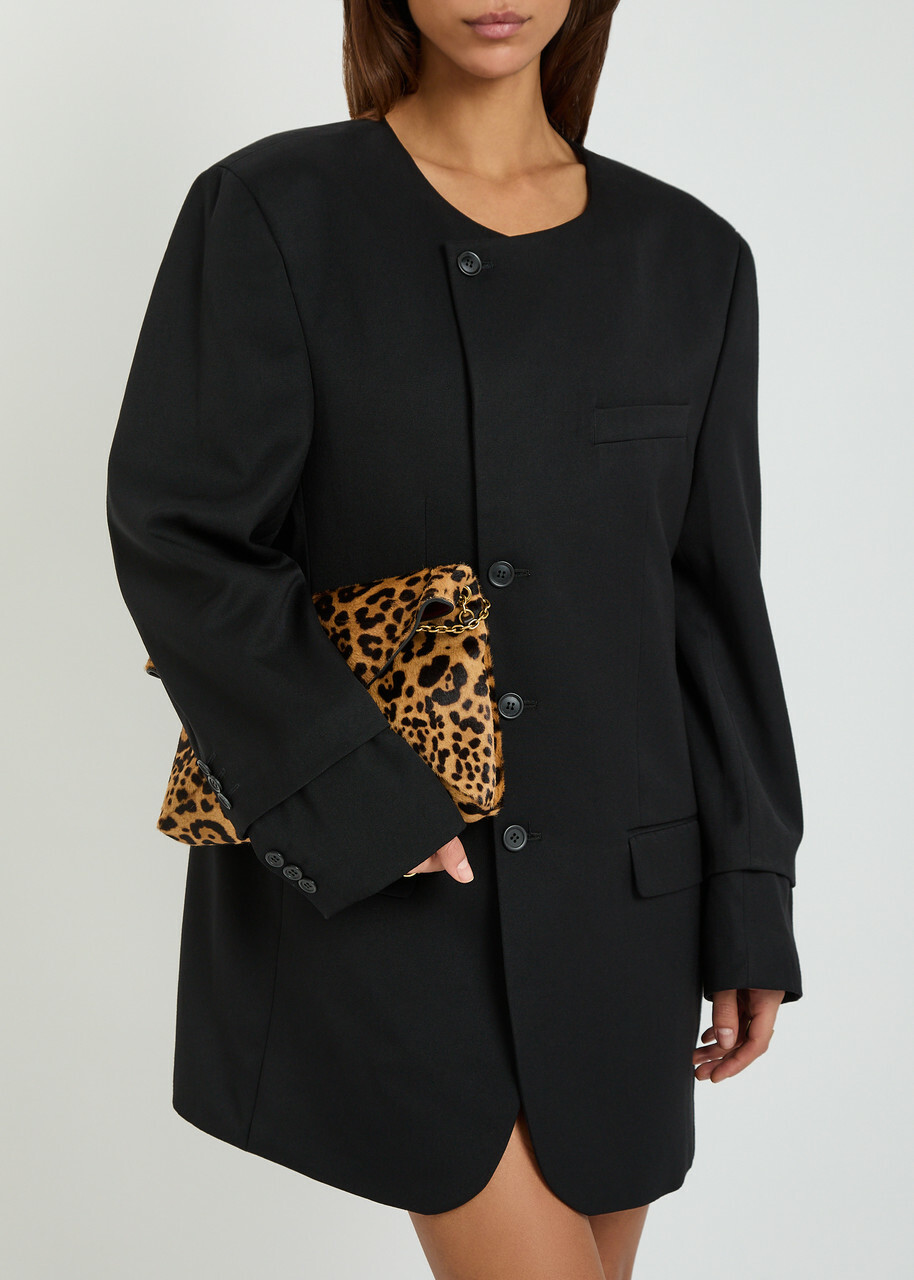 Bettter Oversized Wool-blend Mini Blazer Dress Black