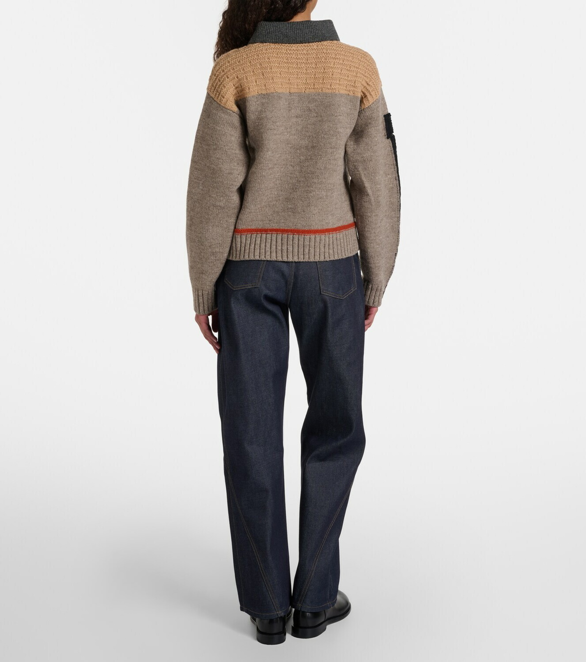 JW Anderson Embroidered high-rise straight jeans