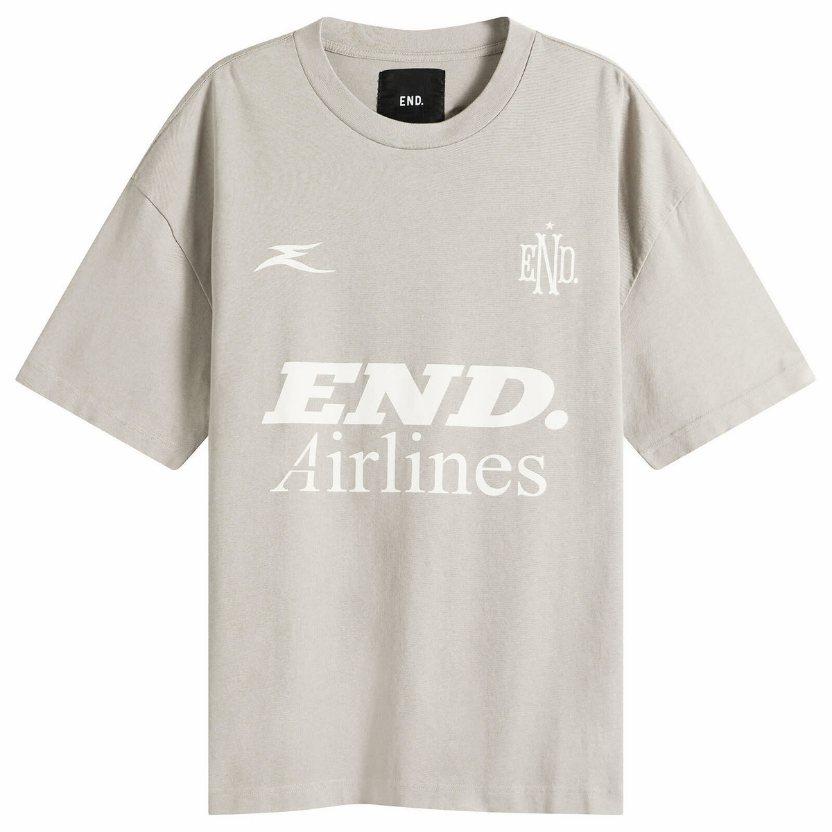 END. Airlines Short Sleeve T-Shirt in Ash Grey