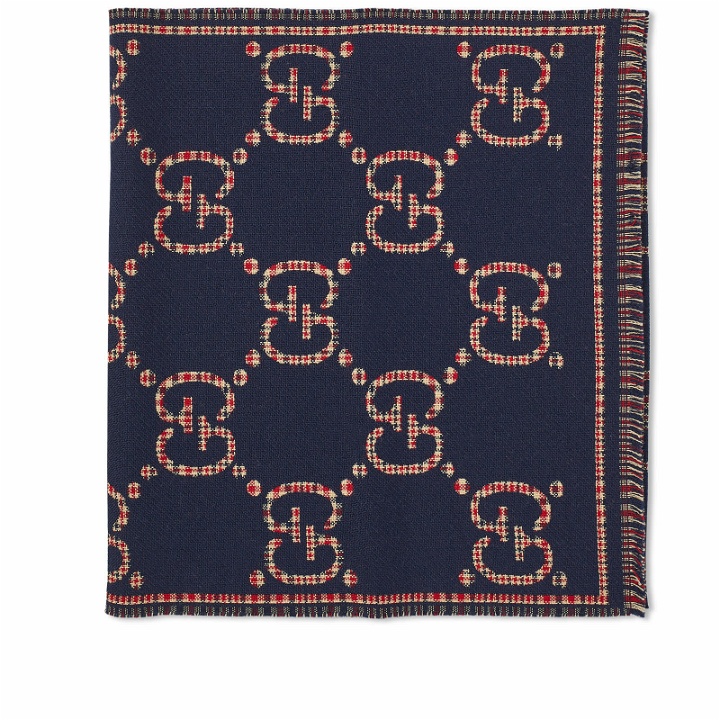 Photo: Gucci Men's Large GG Scarf in Navy