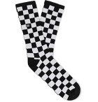 Vans - Checkerboard II Logo-Embroidered Jacquard-Knit Socks - Black