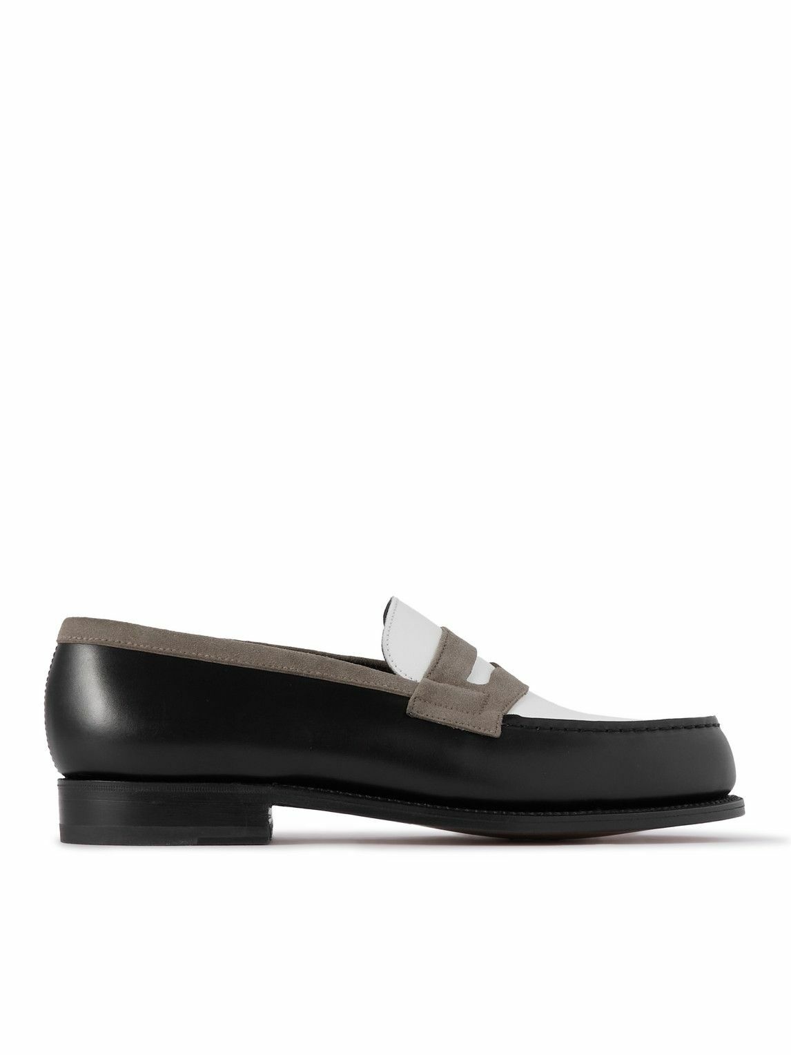 Photo: J.M. Weston - 180 Suede-Trimmed Leather Loafers - Black